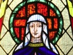 Stained glass portrait of St Brigid from St Brigid's Church, Castleknock which in 2010 celebrates 200 years of the current Church building.